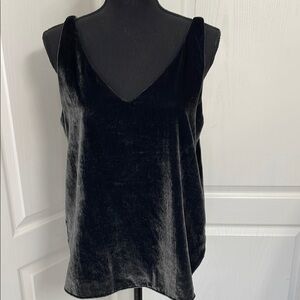 Loft velour camisole top tank evening size M charcoal